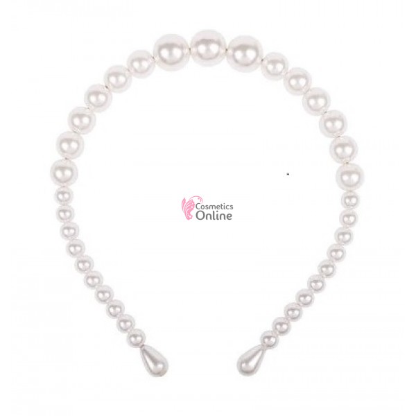 Bentita pentru par cu perle Cod W002A Albe